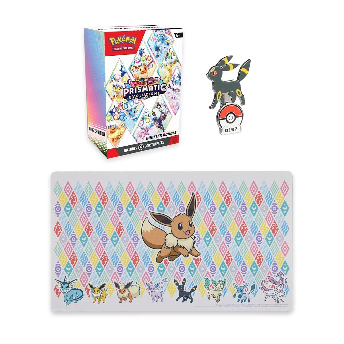 Prismatic Evolutions Booster Packs, Umbreon Pin & Playmat Bundle - Image 2