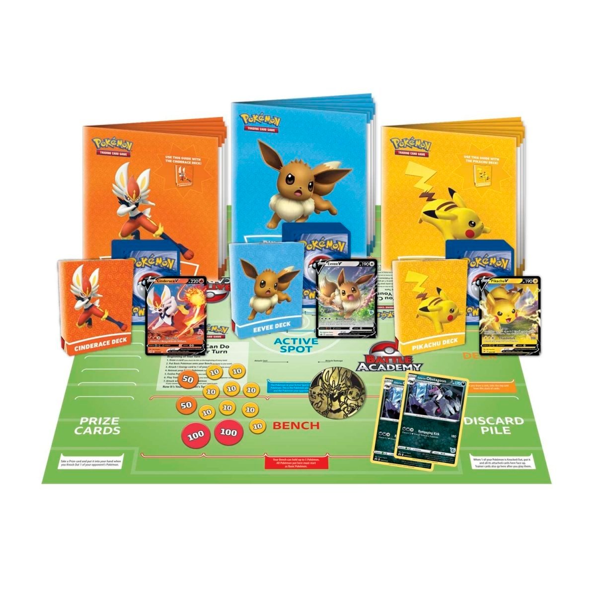 Pokémon Trading Card Game Battle Academy (Cinderace V, Pikachu V & Eevee V) - Image 3